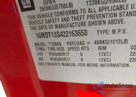 2002 Chevrolet Trailblazer Ltz from USA, damaged, VIN 1GNDT13S422163650